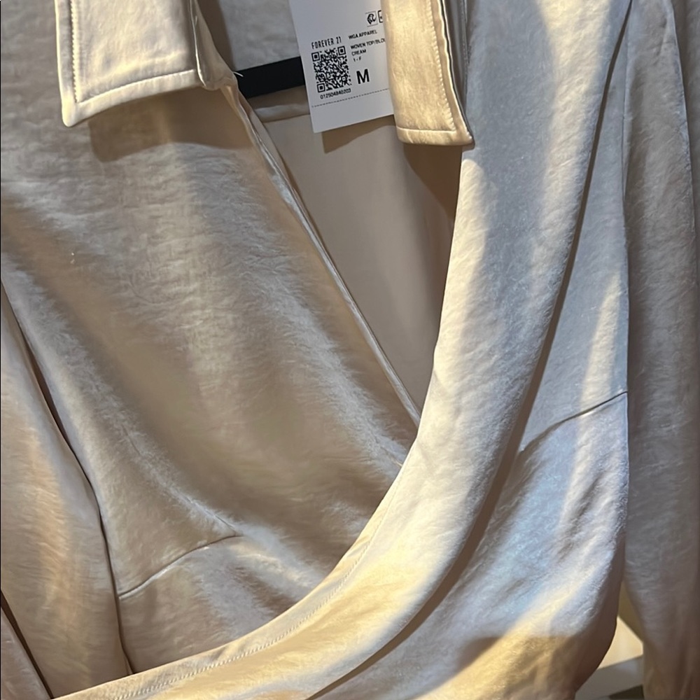 Forever 21 Cream Satin Blouse